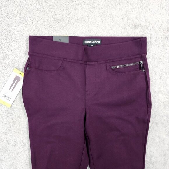NEW DKNY Jeans Aubergine Stretch Skinny Legging Pants Womens S Rayon Blend - Picture 8 of 9